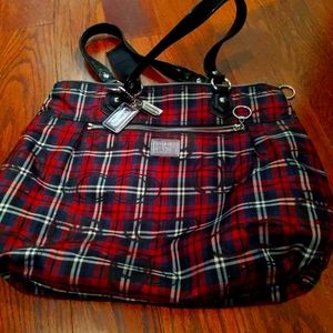 Coach tartan plaid handbag